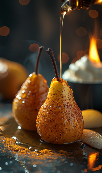 Saffron-Infused Poached Pears: A Golden Masterclass in Culinary Elegance